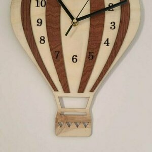Παιδικό Ρολόι τοίχου ξύλινο αερόσταρο 35x25cm (2 αποχρώσεων) - ξύλο, κορίτσι, αγόρι, ρολόγια - 4