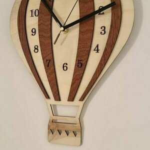 Παιδικό Ρολόι τοίχου ξύλινο αερόσταρο 35x25cm (2 αποχρώσεων) - ξύλο, κορίτσι, αγόρι, ρολόγια - 5