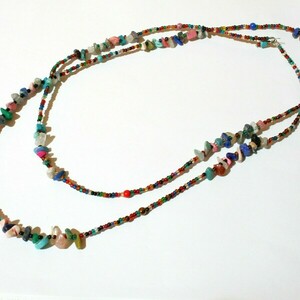 Κολιέ με χάντρες - χάντρες, μακριά, layering, seed beads - 3