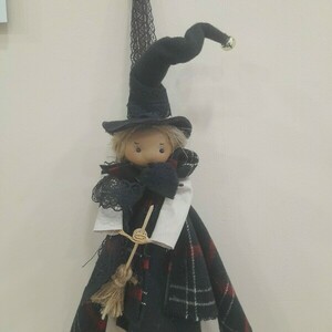 Halloween χειροποίητη κούκλα κρεμαστή μάγισσα - halloween, διακοσμητικά