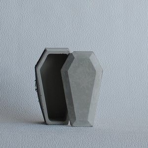 Διακοσμητικό κουτάκι σε σχήμα φέρετρο 12 cm| Halloween Concrete Decor - τσιμέντο, halloween, διακοσμητικά - 2