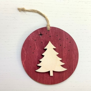 Ξύλινο Χριστουγεννιάτικο Κρεμαστό Στολίδι - Δώρο - Γιορτινό - Δέντρο - Διακοσμητικό - ξύλο, σπίτι, στολίδια, δέντρο, μπάλες