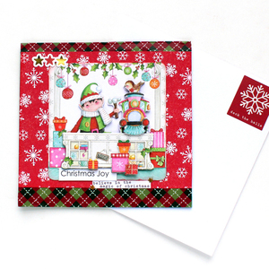 Χριστουγεννιάτικη 3d ευχετήρια κάρτα "Christmas Joy" εργαστήρι - χαρτί, scrapbooking, ευχετήριες κάρτες - 2