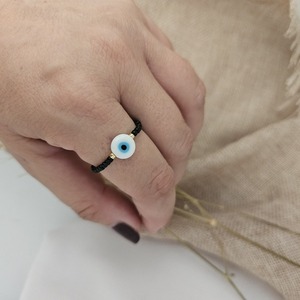 Δαχτυλίδι με ματάκι - γυαλί, χάντρες, βεράκια, evil eye, ματάκια - 5