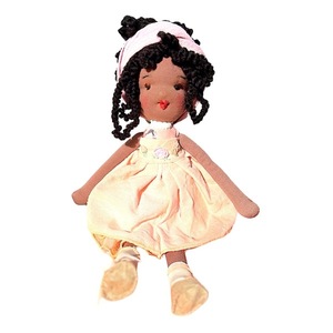 Κούκλα αφρικάνα,πάνινη ,με μαύρα μαλλιά - λούτρινα, κουκλίτσα, παιχνίδια, κούκλες