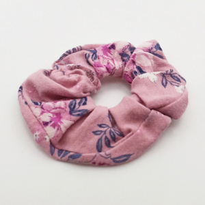 Scrunchies handmade Σετ 2 τμχ, σχέδιο Floral - ύφασμα, λαστιχάκια μαλλιών - 3