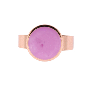 Δαχτυλίδι Ατσάλινο Αυξομειούμενο rose gold με ροζ εποξική ρητίνη - ατσάλι, εποξική ρητίνη, αυξομειούμενα - 2