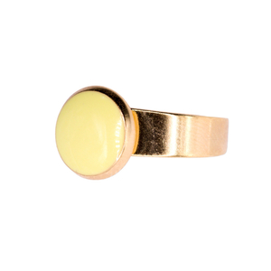 Δαχτυλίδι Ατσάλινο Αυξομειούμενο χρυσό με κίτρινη ρητίνη - ατσάλι, εποξική ρητίνη, αυξομειούμενα