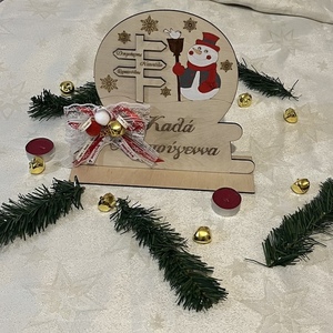 Χριστουγεννιάτικη χιονόμπαλα με αφιέρωση - ξύλο, χριστούγεννα, χριστουγεννιάτικα δώρα, γούρια, προσωποποιημένα - 2