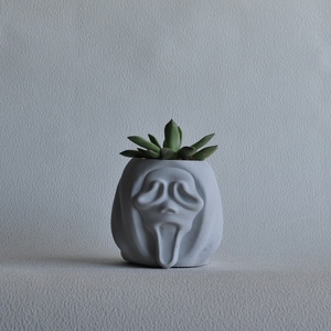 Διακοσμητικό γλαστράκι τρόμου Ghostface 10 cm| Halloween Concrete Decor - τσιμέντο, halloween, διακοσμητικά