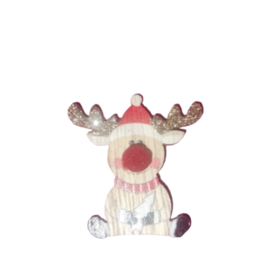 Χριστουγεννιάτικος διακοσμητικός μικρός θόλος "τάρανδος" - ξύλο, χιονονιφάδα, άγιος βασίλης, στολίδια, δέντρο - 4