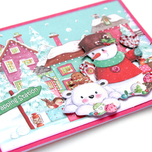 Χριστουγεννιάτικη 3d ευχετήρια κάρτα "Wrapping station" - χαρτί, ευχετήριες κάρτες - 4