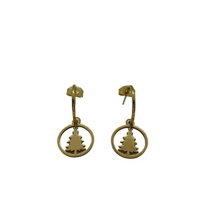 Σκουλαρίκια κρίκοι ατσάλινοι χρυσοί με ελατάκια- διάμετρος 15mm - μέταλλο, κρίκοι, ατσάλι, κοσμήματα