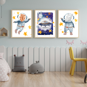 Semi gloss αφίσες Space Series 60x40 (set of 3) - κορίτσι, αγόρι, αφίσες, διάστημα