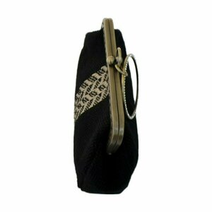 Υφαντή τσάντα μαύρη με διακοσμητικό χρυσό σχέδιο - νήμα, clutch, χειρός, βραδινές, μικρές - 3