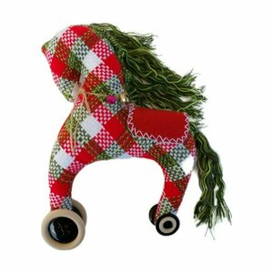 Υφαντό παιχνίδι-διακοσμητικό άλογο - ξύλο, νήμα, υφαντά, χριστούγεννα, στολίδια