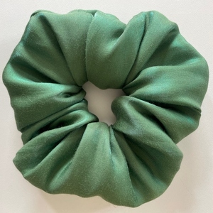 Πράσινο scrunchie οργάντζα με λάμψη - ύφασμα, λαστιχάκια μαλλιών