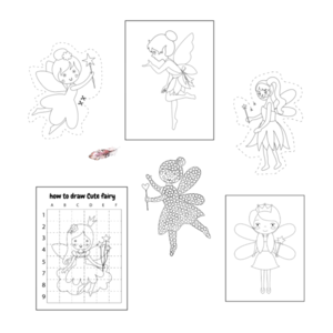 Βιβλίο Δραστηριοτήτων ♥ Σελίδες Ζωγραφικής με Θέμα τις Νεράιδες Fairies Εκτυπώσιμο Αρχείο Pdf Digital The Pink Feather - νεράιδα, παιχνίδια, σχέδια ζωγραφικής, φύλλα εργασίας - 2