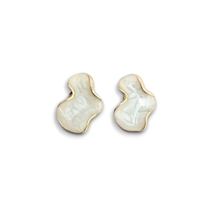 White cloud earings σκουλαρίκια λευκό με χρυσό - ασήμι, ορείχαλκος, ασήμι 925, πέρλες, νυφικά