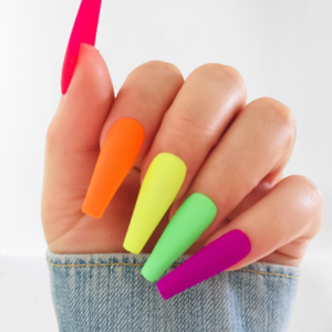 Press On Nails - Neon Multi - μακιγιάζ και νύχια