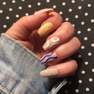 Press-On Tips Νυχιών - Press On Nails - Abstract Lines 10 τμχ 0031 - μακιγιάζ και νύχια - 2