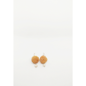 Σκουλαρίκι Κρεμαστό Μπάλα Μαργαριτάρι Ορείχαλκος - μαργαριτάρι, ασήμι 925, κρεμαστά, γάντζος - 3