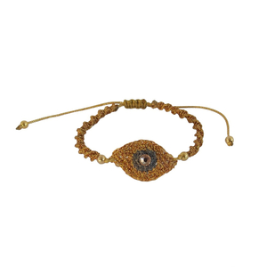 Αδιάβροχο Πλεκτό Βραχιόλι Μάτι - ασήμι, επιχρυσωμένα, μακραμέ, μάτι, χεριού - 2