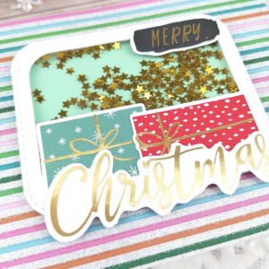 Shaker card κάρτα για τα Χριστούγεννα - χαρτί, αστέρι, ευχετήριες κάρτες - 2
