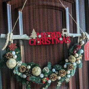 Κρεμαστό Χριστουγεννιάτικο out door 2 - ξύλο, στεφάνια, διακοσμητικά, δέντρο