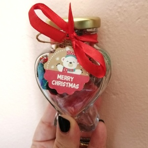 Χριστουγεννιάτικο καρδουλοβαζακι - γυαλί, σετ δώρου, δέντρο