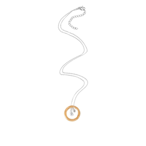 Κολιέ Γούρι '24 Ατσάλινη Αλυσίδα "In Circle" - ορείχαλκος, επάργυρα, μακριά, ατσάλι, γούρια - 2