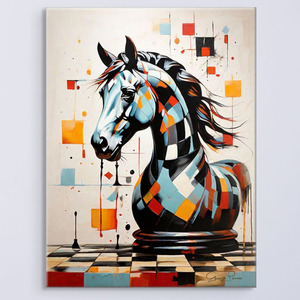 The White Horse- Συλλεκτικό Αριθμημένο Αντίτυπο σε καμβά 50x70 - πίνακες & κάδρα, καμβάς, πίνακες ζωγραφικής