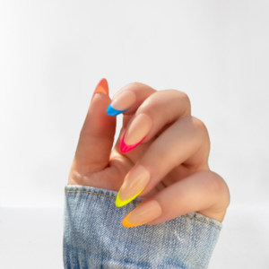 Press On Nails - Multicolor French - μακιγιάζ και νύχια