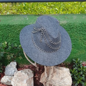 Grey chain hat - τσόχα, καπέλο - 4