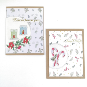 Χριστουγεννίατικη Κάρτα ευχών (σετ των 2) 10,5x14 - χαρτί, ευχετήριες κάρτες