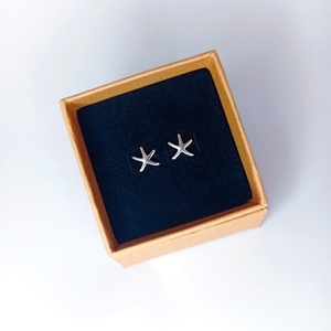 Ασημένια 925° σκουλαρίκια με αστερίες - ασήμι 925, καρφωτά, μικρά, αστερίας, φθηνά - 2