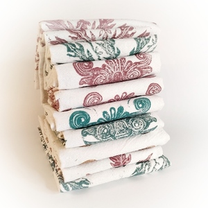 Πετσέτα Κουζίνας Victorian Flower πράσινο - εκτύπωση, χειροποίητα, πετσέτες - 3