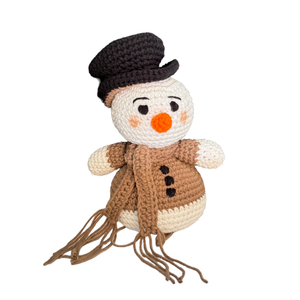 Χιονάνθρωπος | 18εκ. | Πλεκτό βαμβακερό χειροποίητο (με/χωρίς κρεμαστό) - νήμα, λούτρινα, διακοσμητικά, χριστουγεννιάτικα δώρα