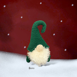 Gnome - Αγ. Βασίλης με γεννιάδα | 16-18εκ. | Πλεκτό βαμβακερό χειροποίητο (με/χωρίς κρεμαστό) - νήμα, διακοσμητικά, χριστουγεννιάτικα δώρα, άγιος βασίλης - 3