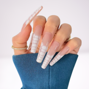 Press On Nails - Reptile White - μακιγιάζ και νύχια