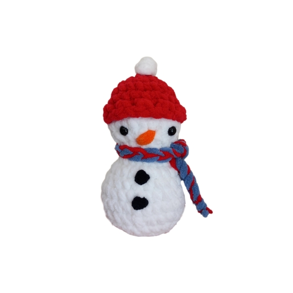 Πλεκτό κουκλάκι χιονάνθρωπος μικρός 19 εκ. - λούτρινα, δώρα για παιδιά, χειμώνας, χιονάνθρωπος, χριστουγεννιάτικα δώρα