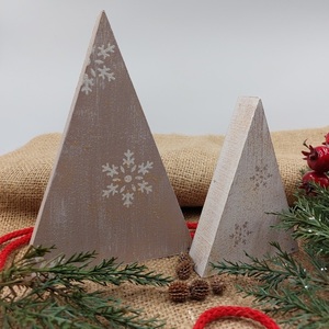 Σετ διακοσμητικών δέντρων (17 Χ 2,5 Χ 12 εκ.) - ξύλο, διακοσμητικά, χιονονιφάδα, χριστουγεννιάτικα δώρα, δέντρο - 3