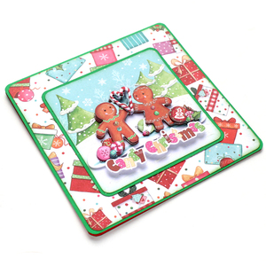 Χριστουγεννιάτικη 3d ευχετήρια τετράγωνη κάρτα "Candy Christmas" - χαρτί, ευχετήριες κάρτες - 3