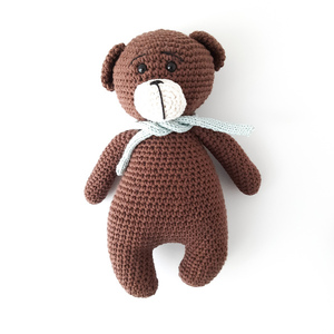 Πλεκτό αρκουδάκι αγκαλιάς- Oscar the Bear - λούτρινα, αρκουδάκι, amigurumi, δώρο γέννησης - 2