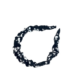 Black and Silver Skinny Hairband - ύφασμα, στέκες