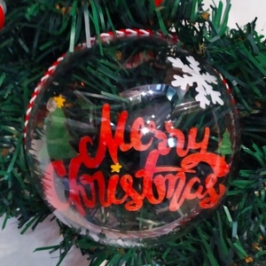 Χριστουγεννιάτικο στεφάνι 45 εκατοστά με κόκκινα διακοσμητικά - στεφάνια, plexi glass, διακοσμητικά, αγγελάκι - 3