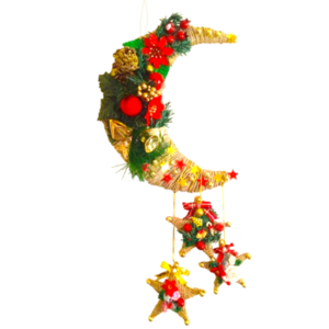 .Γουρι 2024 . Χειροποιητη Χριστουγεννιατικη συνθεση ,απο ξυλο, κορδονι γιουτα,πλαστικα και υφασματινα λουλουδια,ειδικο σκληρο χαρτονι - νήμα, πλαστικό, στεφάνια, αστέρι, γούρια