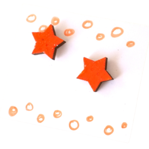 Ξύλινα σκουλαρίκια "Αστέρι" σε μπλε χρώμα - ξύλο, αστέρι, καρφωτά, μικρά, χριστουγεννιάτικα δώρα - 3