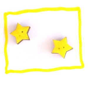Ξύλινα σκουλαρίκια "Αστέρι" σε μπλε χρώμα - ξύλο, αστέρι, καρφωτά, μικρά, χριστουγεννιάτικα δώρα - 4