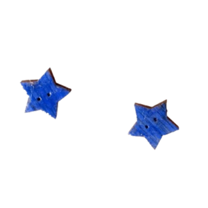 Ξύλινα σκουλαρίκια "Αστέρι" σε φούξια χρώμα - ξύλο, αστέρι, καρφωτά, μικρά, χριστουγεννιάτικα δώρα - 4